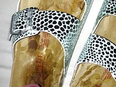 Birkenstock fuck cum in