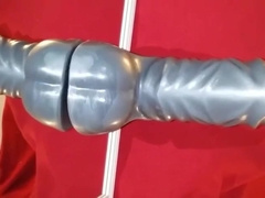 Prostate milking with HUGE dildo in Chastity till orgasm