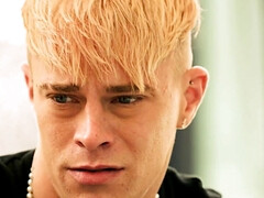 Dominant man with lots of ink on his body bangs two twinks