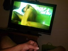 Jerking off and cumming watching nadiaala orgasm