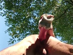 Boning myself in the park with a pony faux-cock. Part4