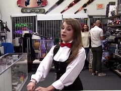 Kimmy Granger is dressed as a magician while sucking