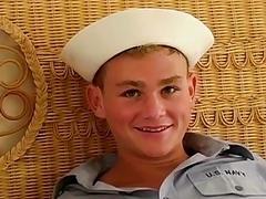 Gay sailor twinks enjoy sloppy blowjobs before fucking balls deep