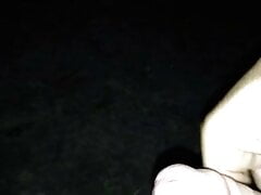Cumshot at night