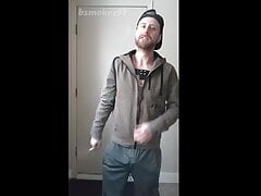 Boned up smoke bro lights up and can't stop touching his crotch