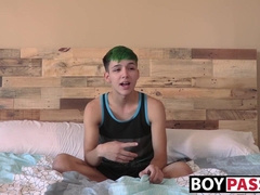 After interview Cole Patrick jerks his big dick for you