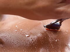 Shaving Outside